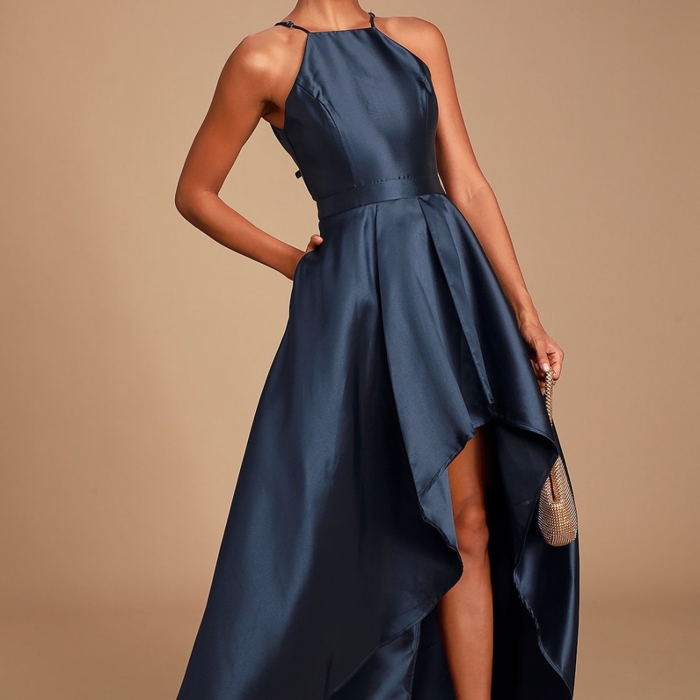 Blue formal high-low dress